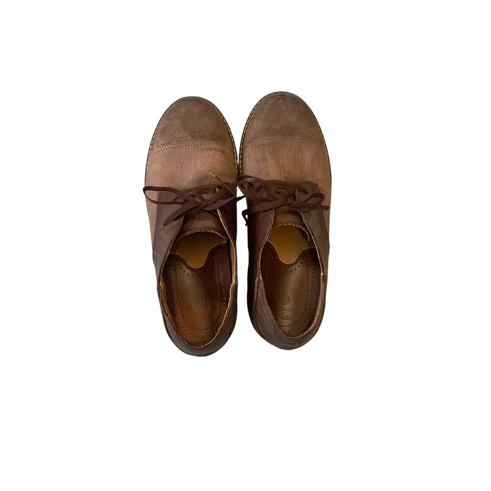 OluKai Walino Leather Oxford Shoes Brown Cap Toe Mens 9